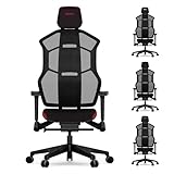 RECARO AER Full Upgrade – Ergonomischer Gaming Chair | Premium-Polsterschaum | ideal auch als Bürostuhl oder Schreibtischstuhl |wegklappbare 5D Armlehne | 150 Kg – Ruby Red