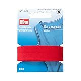 Prym 903071 Schrägband Baumwolle, rot, 100% CO, 20 mm Falzung: 40/20 mm | 3 m