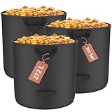 Gerbala 3× 272 L Faltbare Gartensäcke - Robuste Laubsäcke, Selbststehend, Groß, Wiederverwendbar, wasserdichte, 150 GSM - Ideal für Gartenabfälle, Rasenschnitt & Grünschnitt, Schwarz