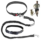 GOTDYBST Joggingleine Hunde Mit Halsband: Bauchgurt Hundeleine,Freihändig Laufleine,Hundehalsband,Für Mittelgroße und Große Hunde,Geeignet zum Joggen, Laufen und Wandern