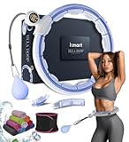 K-MART Smart Weighted Hula Ring Hoops, Hula Circle 28 Abnehmbarer Fitnessring mit 360 Grad Auto-Spinning Ball Massage, Gymnastik, Erwachsene Fitness für Gewichtsverlust (Blau)