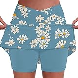 Blitzangebote des Tages Gym Shorts Rock Damen Sommer Elastizität Basic Röcke A-Linien Hohe Taille Hosenrock Leichtgewicht Skater Rock mit Hose Mini Skater Rock mit Shorts Minirock Tennisrock