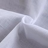 Stoff Meterware 100% Baumwollstoff 2M x 150 cm - Stoffe Zum Aus Reine Baumwolle Fabric Futterstoff Dekostoff Textilien Basteln Stickerei Nähen Material Kleidung -Weiß