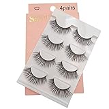 HondoKet 3D Falsche Wimpern 4 Paare Handgemachte Wimpern Natürliche Dicke Falsche Wimpern Set Wimpernverlängerung Wimpern-G105