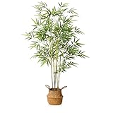 Kazeila Kunstpflanze Bambus Groß 140cm Kunstbaum Künstliche Pflanzen im Topf für Dekoratives Wohnzimmer Wohnung Balkon Büro(1Pack)