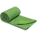 Yoga Handtuch Yogadecke, rutschfest, Schnelltrocknend 180x60cm (Grün), XXL Decke für Sport, Strand, Picknick und Reise aus Microfaser, Tuch, Pilates, Fitness und Picknickdecke, Yogamatte, Strandtuch