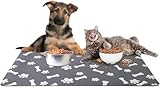 Futternapf Unterlage, Napfunterlage Hund Katzen Futternapf Unterlage, Napfunterlage Katzen, Hund Futtermatte Katzen, 40 cm X 60 cm Pet Feeding Mat, Schnelltrocknend Leicht
