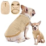 Hundepullover Hundemantel Fleece für Kleine Hunde Fleecemantel Hunde Fleece Pullover für Kleine Hunde Katzenpullover Fleecejacke Hundekleidung für Chihuahua Französische Bulldogge(Braun,S)