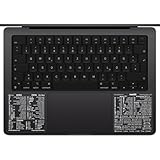 SYNERLOGIC (1 set) Mac OS + Word/Excel (for Mac) Shortcuts Stickers Bundle | No-Residue Laminated Vinyl Cheatsheet black case MacBook Keyboard Stickers 83 x 83 mm (Clear/White, 1 set)