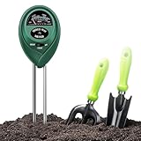 Bodentester, Boden-pH-Messer 3-in-1 Bodentester-Set für Feuchtigkeit, Licht und pH, Boden Feuchtigkeit Meter für Pflanzenerde, Garten, Bauernhof, Rasen, kein Batterien erforderlich