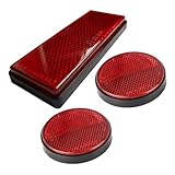 pistro 3 Stück Motorrad Reflektor Licht Reflektierende Streifen Ersatzteile Reflektierende Warnreflektor für Motorrad Fahrrad Fahrzeug Sicherheit - Rot