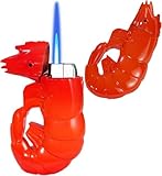 Taschenfeuerzeug, einzigartiges kreatives Garnelen-Design, Butan-Feuerzeug, winddicht, verstellbare Flamme, nachfüllbares Butan-Feuerzeug für Geschenke, Männer, Damen (Gas nicht im Lieferumfang