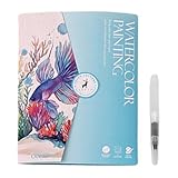 Aquarell-Arbeitsbuch, anfängerfreundliche Aquarell-Arbeitbücher, Papiermaterial, kreatives Aquarellbuch, 12-farbiges Mal- und Pinsel-Set, künstlerisches Mal- und Malset, 21,6 x 27,9 cm, 1 Set