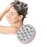【Phantasy】Kopfhaut Massagebürste, Shampoo Silikon Haarbürste für Peeling und Kopfmassage verwendet werden, um die Durchblutung der Kopfhaut zu verbessern, Lila grau