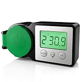 GreenSun Stromzähler für Steckdose Energiekostenmessgerät - Stromzähler Balkonkraftwerk Outdoor IP44 Stromkostenmessgerät Einspeisemessgerät mit Hintergrundbeleuchtung