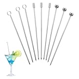 Cocktailspieße 9 Stück Spieße Fingerfood Edelstahl Cocktail Spieße Food Picks Rührstäbchen Partyspieße Cocktail Sticks Cocktail Deko für Oliven Vorspeisen Kirschen Martini Obst