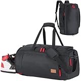 Lifewit Sporttasche Herren, 40L, Reisetasche Rucksack mit Schuhfach und Nassfach, Wasserdicht Trainingstasche, Tasche für als Handgepäck auf Flügen, Sport, Fitness, Reisen, Gym Bag, Schwarz