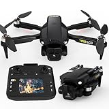 Toladrone TD12LCD Drohne mit Kamera Drone mit LCD-Bildschirm Fernsteuerung Bürstenlos Motor Dron Optische Flusspositionierung Drohnen für Kinder RC Quadcopter für Erwachsene
