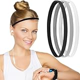 6 Stück Sport-Stirnband, dick, rutschfest, elastisch, Sport-Stirnbänder, Unisex-Stirnbänder für Damenhaar, elastisches Silikon-Griff-Übungshaar, atmungsaktive Haarbänder für Schweißableitung für