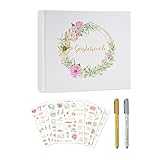 Teksome Gästebuch Für Hochzeiten - Gästebuch Zum Beschriften Mit Stift Für Hochzeiten,Elegantes Erinnerungsalbum Für Hochzeitsfeiern, Empfänge Und Veranstaltungen