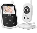 GHB Babyphone mit Kamera 2,4 Zoll ECO Modus Baby Monitor mit Nachtsicht 2X Digital Zoom Wiegenlieder