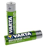 VARTA Akku, NiMH Longlife, Micro (AAA/HR03) 800 mAh, 1,2 Volt, 2 Stück
