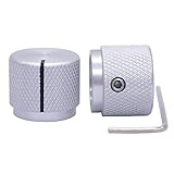 Taiss/2 stücke Silber farbe Aluminium Elektronische Drehregler Potentiometer Knopf Für 6mm Durchmesser Welle, Lautstärkeregler, Audio knopf, Gitarrenknopf, schaltknopf, 20mm durchmesser x 17mm Höhe