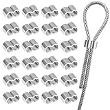 25 professionelle Presshülsen Profi Seilklemme 10 mm Aluminium Crimpschlaufe Würgeklemmen für Expanderseil, Planenseil und Gummiseil Korrosions beständige und Hochwertige Aluminiumklemmen