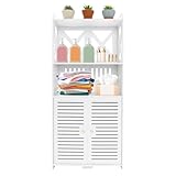 MEELRYD Badezimmerschrank, Toilettenschrank, Badezimmer Aufbewahrungseinheiten mit offenem Aufbewahrungsregal, Bodenschränke, wasserdichte, Bad hochschrank für Wohnzimmer, Küche, Bad, 40 x 25 x 90 cm