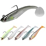 TRUSCEND Angelköder Gummifische Kunstköder Gummiköder Set Fische Angeln Forelle Zander & Barsch Köder Jigköpfe, BKK/VMC-Haken, Japan-Formel, Süßwasser-Salzwasser-Fischen Geschenk für Männe