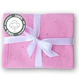 MIRARI Kids ® Baby Decke 100% Bio Baumwolle 75x100cm Strickdecke für Kinderwagen - Babydecke Strick - Babyshower Geschenk Mädchen - Kuscheldecke Einschlagdecke - Erstausstattung Neugeborene Must Have