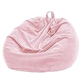 Nobildonna Sitzsackstuhl für Kinder und Erwachsene, nur Bezug (Keine Füllung) für Sofa-Stofftiere, 110 x 89 cm(Rosa)