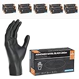 2000x ARNOMED Einweghandschuhe Schwarz, Einmalhandschuhe L, Nitrilhandschuhe (10x200 Stk), Handschuhe Einweg puderfrei, Gummihandschuhe Einweg, Handschuhe Nitril, Einmalhandschuhe in S, M, L & XL