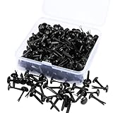 Nuyoah Musterbeutelklammern Schwarz Musterklammern Mini Brads Runde 200Stk Rundkopfklammern Metall Flügelklammern Klein 8x18mm für Schule Büro Papier Briefklammern Basteln Handwerk DIY