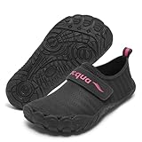 Racqua Barfußschuhe Kinder - Wasserschuhe & Badeschuhe - Schwimmschuhe für Mädchen & Jungen - Schwarz/Rose33