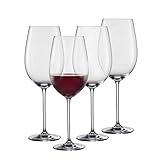 SCHOTT ZWIESEL Bordeaux Rotweinglas Vinos (4er-Set), anmutige Bordeauxgläser für Rotwein, spülmaschinenfeste Tritan-Kristallgläser, Made in Germany (Art.-Nr. 130009), Klar