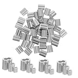 Zerodeko 150 Stück Drahtseilklemme Aus Aluminium Aluminium-crimpklemmen, Schlaufenhülsen Crimphülsen Aus Aluminium Drahtseil -ferrulen Crimpschlaufenhülse Aus Aluminium Kabelcrimp Silver