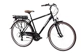 F.lli Schiano E-Ride 28 Zoll City E-bike, Elektrofahrrad für Damen Herren, Pedelec mit 250W Motor, Shimano 21-Gang-Getriebe, in Weiss, Retro Style