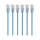 Mygatti Ultradünn/slim OD:2.8mm CAT 6 Ethernetkabel(6-Stück)-0.15m,15cm flexibel UTP netzwerkkabel 1.0 Gbit/s,RJ45 blau LAN Kabel,für Heimnetzwerke,Modem,Router,Schaltkästen,Laptop,Drucker usw