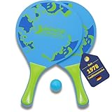 BEST SPORTING Beachball Set I 2 Beachball-Schläger & elastischer Kunststoffball I Outdoor Strandspiele Erwachsene I Outdoor Spiele für Kinder I unterhaltsames Strand-Spiel für die Familie