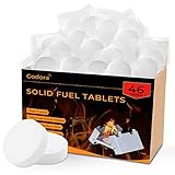 Godora 46 leistungsstarke Festbrennstofftabletten (1300 Grad), beleuchtet, leicht wasserdicht, feste Brennstoffe, Tabletten für Rucksackreisen, Outdoor, Camping und Notfall, umweltfreundlich