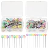 JOINPAYA 200 Stück Stecknadel für Damen aus Robustem Kunststoff und Eisen Patchwork Nadeln mit Clipverschluss Kleines Praktisches Nadelset für Handarbeiten und Kleidung