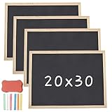 Kreidetafel mit Holzrahmen Schiefertafel Sets: YIDM Schiefertafel Zum Beschriften Kleine Tafel Kreidetafeln mit 4 Holz Schiefertafel Beschriften 1 Schwamm 6 Farbige Kreid für Zuhause 20 x 30 cm