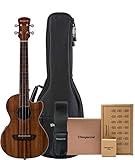 Orangewood Juno Tenor-Akazie mit Aquila-Saiten, hochwertiger gepolsterter Gigbag und Zubehör-Set mit Riemen, Stimmgerät und Akkord-Diagramm im Lieferumfang enthalten