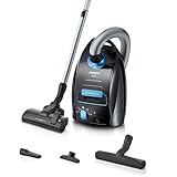 Siemens Staubsauger mit Beutel Q5.0 extreme silencePower VSQ5X1232, für Allergiker, Hygiene-Filter, starke Saugleistung auf Parkett, Teppich und Fliesen, langes Kabel, Made in Germany, 850 W, schwarz