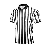 redgino Herren Schiedsrichtertrikot für Damen, schwarz-weiß gestreift, Fußball, Fußball, Basketball, Schiedsrichtertrikot, Halloween, Reißverschluss, L
