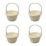4 Stück -Webkörbe, Hochzeits-Blumenkorb, 8X 5 Cm Körbe Für Blumenmädchen Blumenmädchen Körbe Geflochtene Blumen Handkörbe Handgeflochtener Blumenkorb Blumenkinder Blumen Streukorb Streuen