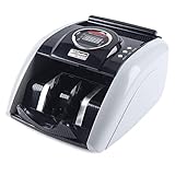 Geldzählmaschine USD & EURO mit hohe Genauigkeit - Wertrechnungszähler, Der Geldzähler Add und Batch Modus, 900 Noten/Min großes LCD-Display