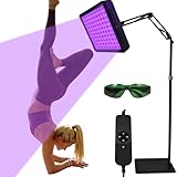 Bräunungslampe, 100LED Solarium für den Heimgebrauch, 395nm Lila Licht Sonnenlampe - Selbstbräunungsgerät für Gesicht und Körper mit 360° drehbarem Kopf & verstellbarem Winkelständer, Timer Helligkeit