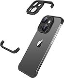 MIMGOAL Hülle für iPhone 13 Bumper Case mit Kameraschutz, Stoßdämpfende Schutzhülle im Schlanken Design Rahmenloses Dünn Slim Lightweight Cover für iPhone 13 Frameless Slim Case, Schwarz